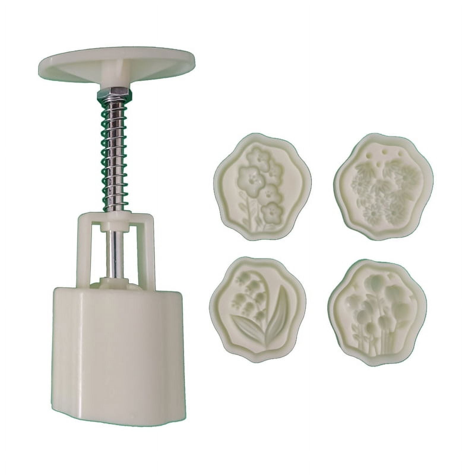 Whoamigo Plastic Mooncake Stamp Cute Flower Shape Mooncake Mold