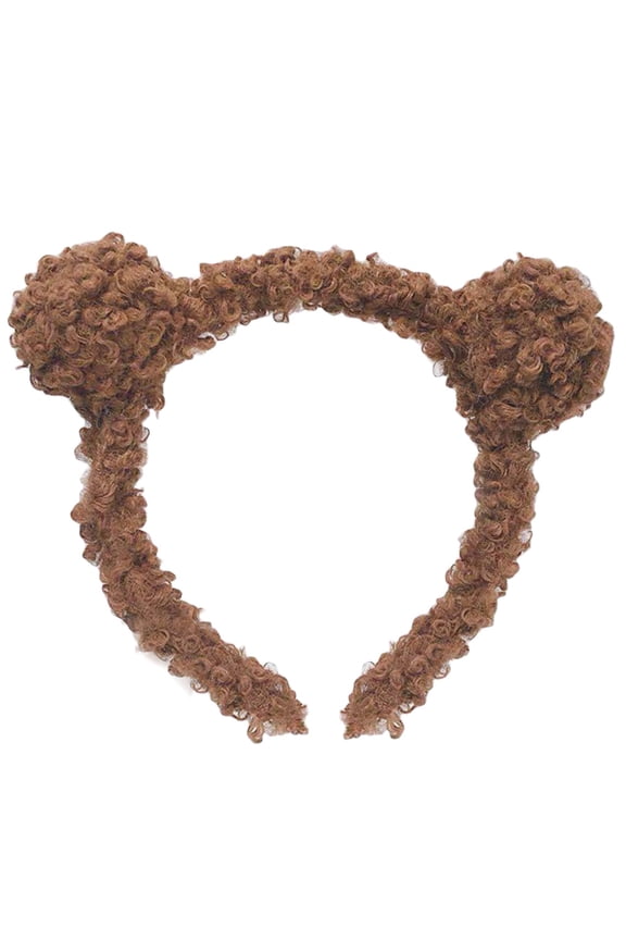 Solid Color Bear Ears Headband - Cute Fuzzy Curly Fleece Hair Hoop