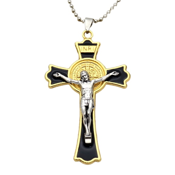 Whoamigo Vintage Holy Jesus Cross Pendant, Alloy Charm DIY Crafts Decor Supplies for Car, Key, Backpack