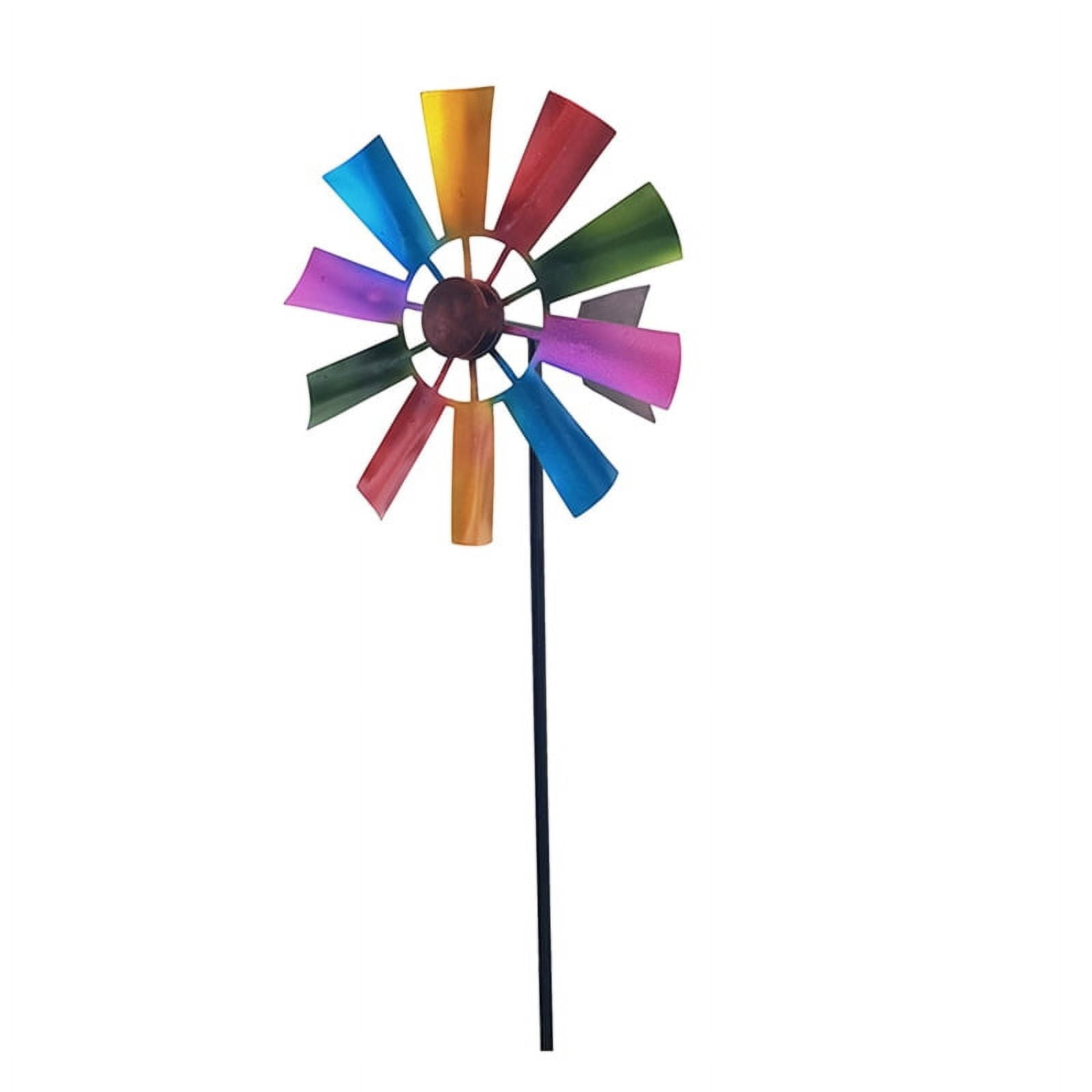 Whoamigo Wrought Iron Rotating Windmill Metal Wind Spinner Landscape ...