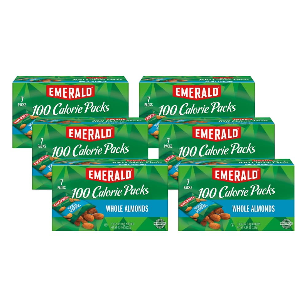 Whole Almonds, 100-Calorie Individual Packs 7C, 4.34 Oz (Pack of 6)