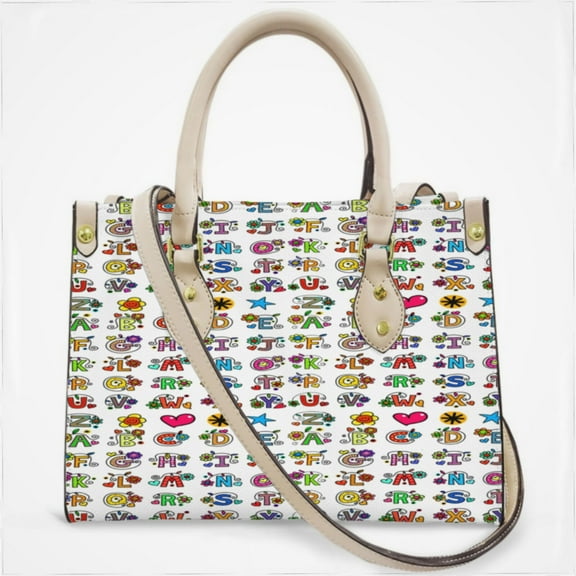 Whole Alphabet Abc Monogram Hand Drawn Colorful Cross Body Bags For Women Small Leather Female Handbags Fashion Top-Handle Totes