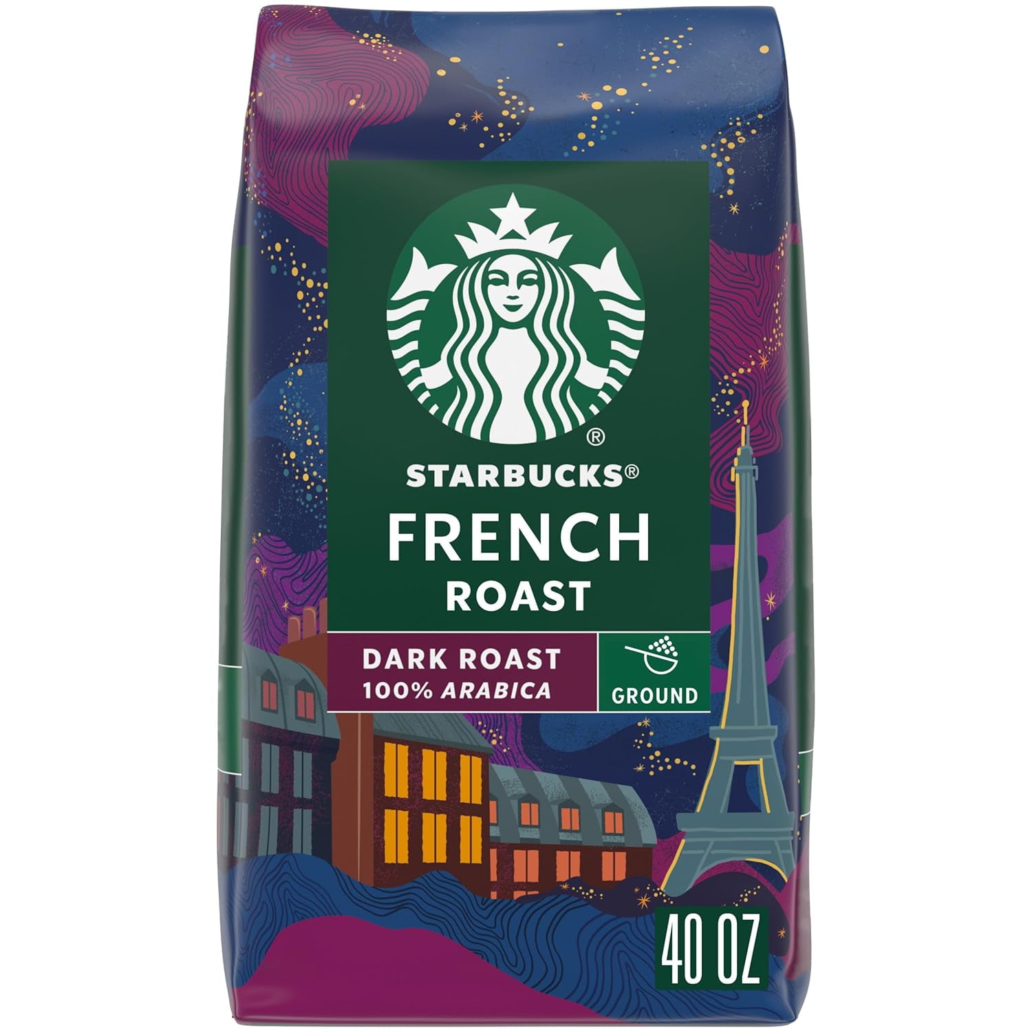 Whole Bean Coffee—Dark Roast Coffee—French Roast—100 Arabica—1 bag (40