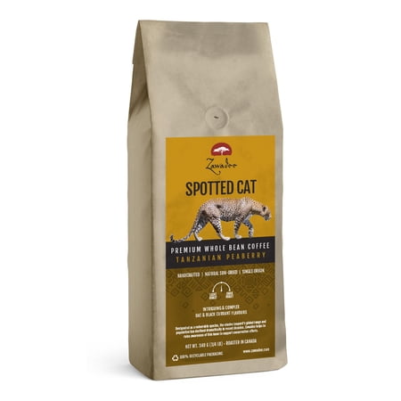 Whole Bean Coffee Spotted Cat Tanzanian Peaberry 3/4 lb 340 grams