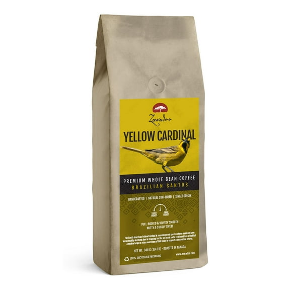 Whole Bean Coffee Yellow Cardinal Brazilian Santos 3/4 lb 340 grams