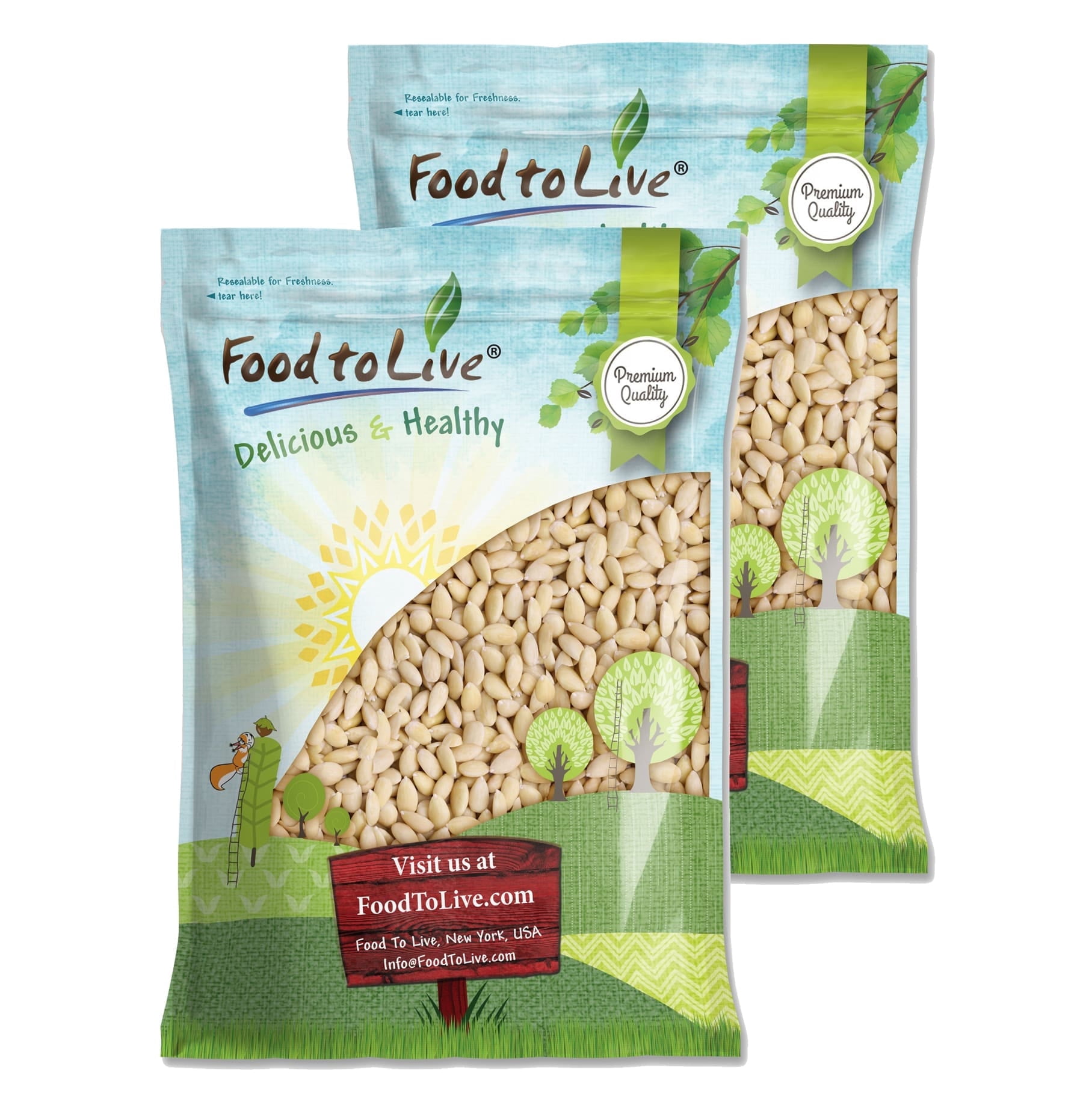 Whole Blanched Almonds, 18 Pounds - Kosher, Raw, Vegan - by Food to Live