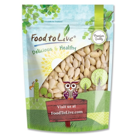 Whole Blanched Almonds, 8 Ounces - Kosher, Raw, Vegan - by Food to Live