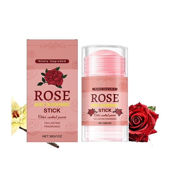 Whole Body Deodorant Stick for Women, Natural Deodorizing Body Care Stick, Travel Size, Rose & Vanilla Blossom Scent, Natural Fragrance, Sweating Under the Armpit to Remove Odors