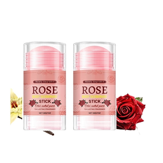 Whole Body Deodorant Stick for Women, Natural Deodorizing Body Care Stick, Travel Size, Rose & Vanilla Blossom Scent, Natural Fragrance, Sweating Under the Armpit to Remove Odors