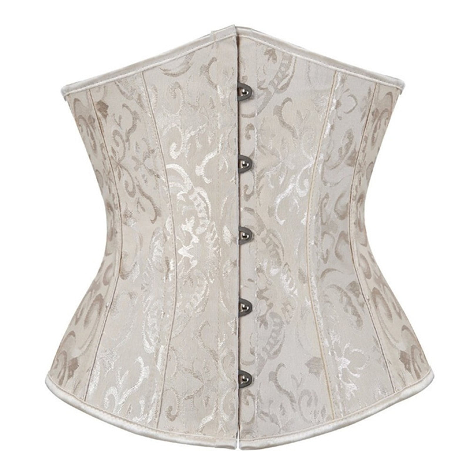 Whole Body Girdle Womens Floral Trim Corset Overbust Waist Cincher
