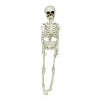 Whole Body Hanging Skeleton Decoration with Movable Joints, Halloween Graveyard Party Props, Poseable Plastic Figure for Indoor Outdoor