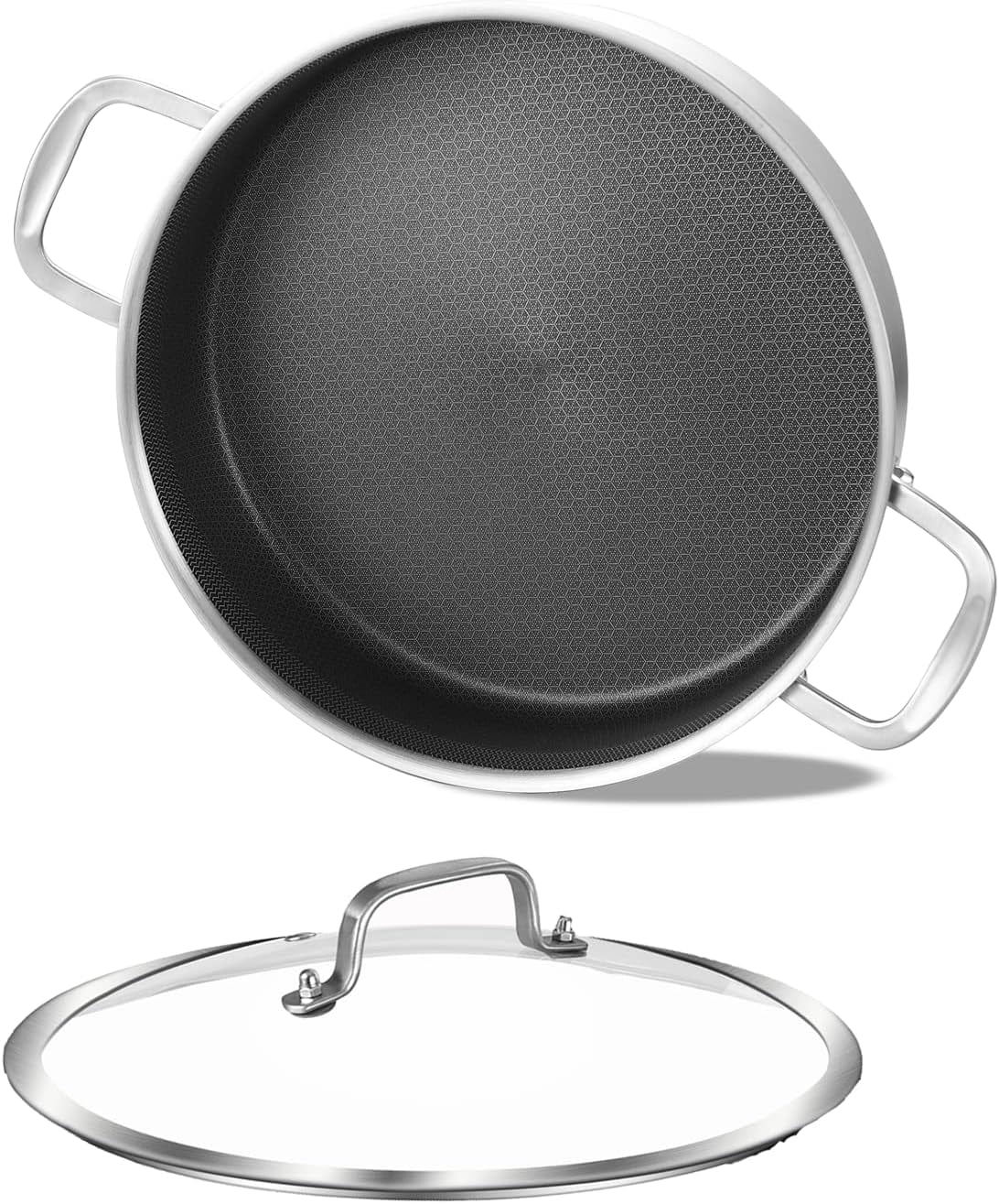 Whole Body Hybird TriPly Stainless Steel Saute Pan 3 QT Deep Frying