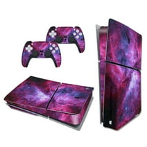 Whole Body Protective Skin for PlayStation 5 Slim Disc Console & Controllers, Durable Vinyl Decal Easy Apply Style Wrap Stickers for PS5 Slim Disc Version - Cosmic Galaxy