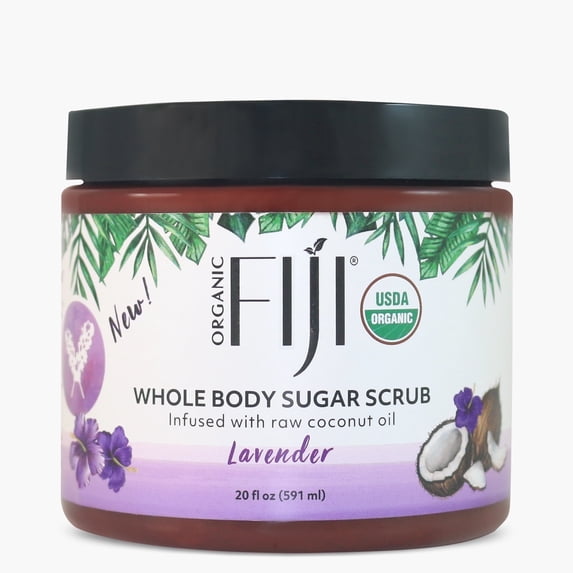 Whole Body Scrub - Infused with Coconut Oil, Exfoliating Sugar Scrub for Smooth and Soft Skin, Exfoliates & Restores Skin's Natural Biosphere, Lavender 20 oz