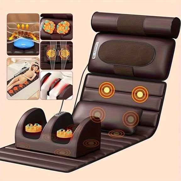 Whole Body Warm Massage Cushion 10 Vibration Nodes Zoned Heating Adjustable Neck Pillow Hot Foot Massage Neck Back Waist Legs Ideal Mother's Day Christmas Gift