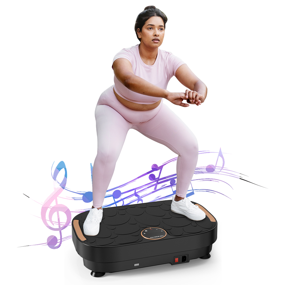 VP318 Black Whole Body Workout Vibration Plate Exercise Machine for ...