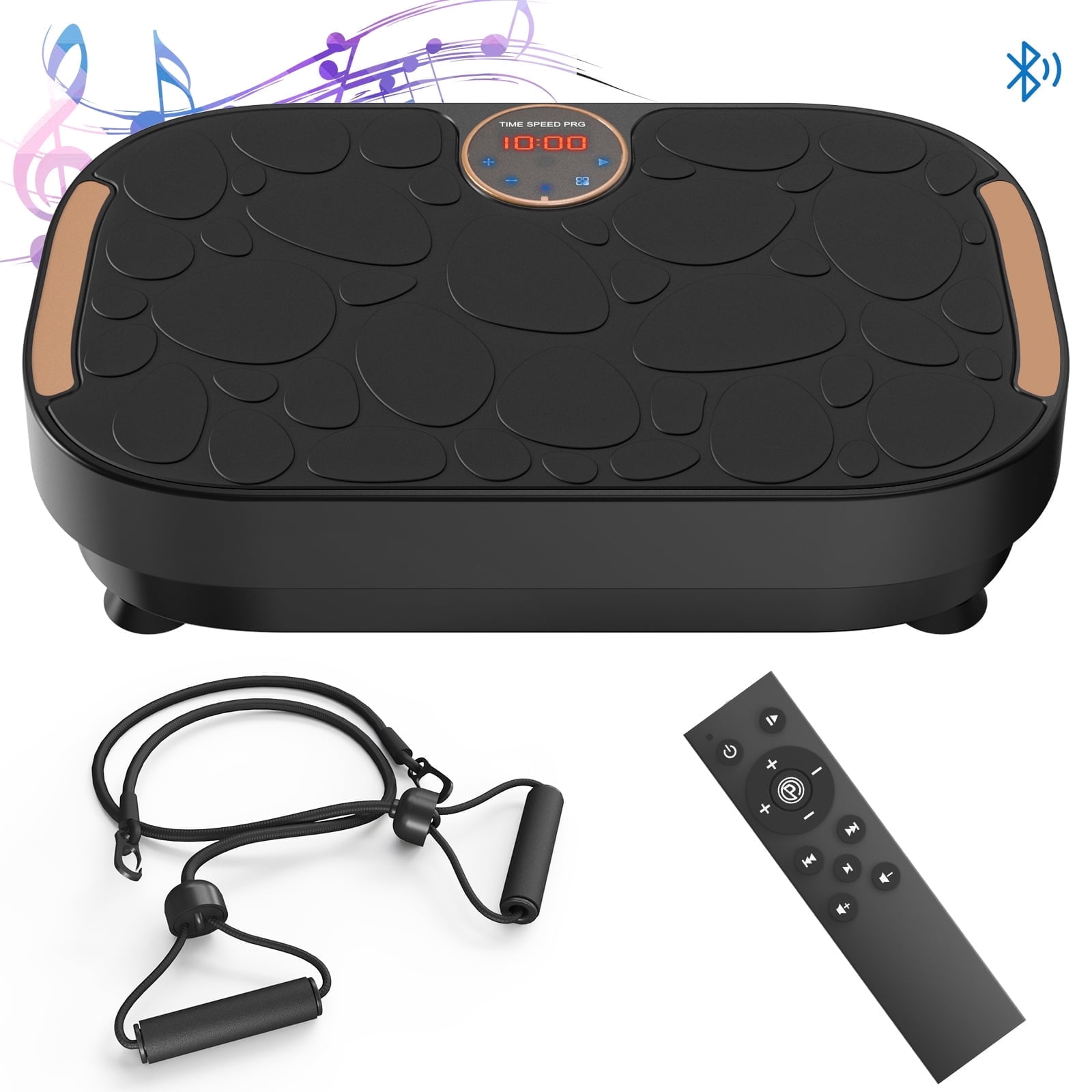 ZENY Vibration Plate Exercise Machine Adjustable Vibration Speed Quiet Operation Bluetooth Connectivity Black Walmart