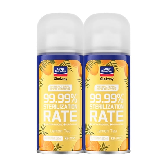 Glodway Whole Car Air Re-Fresher Odor Eliminator Mist,Car Deodorizer Fogger,Lemon Scent,6oz(Pack 2)