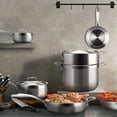 thumbnail image 1 of Whole-Clad Tri-Ply Stainless Steel Induction Cookware Set, 14PC Kitchen Pots and Pans Set, 1 of 3