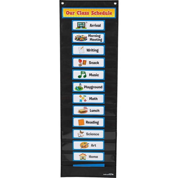 Whole-Class Visual Schedule Pocket Chart and Cards - 1 pocket chart, 27 cards