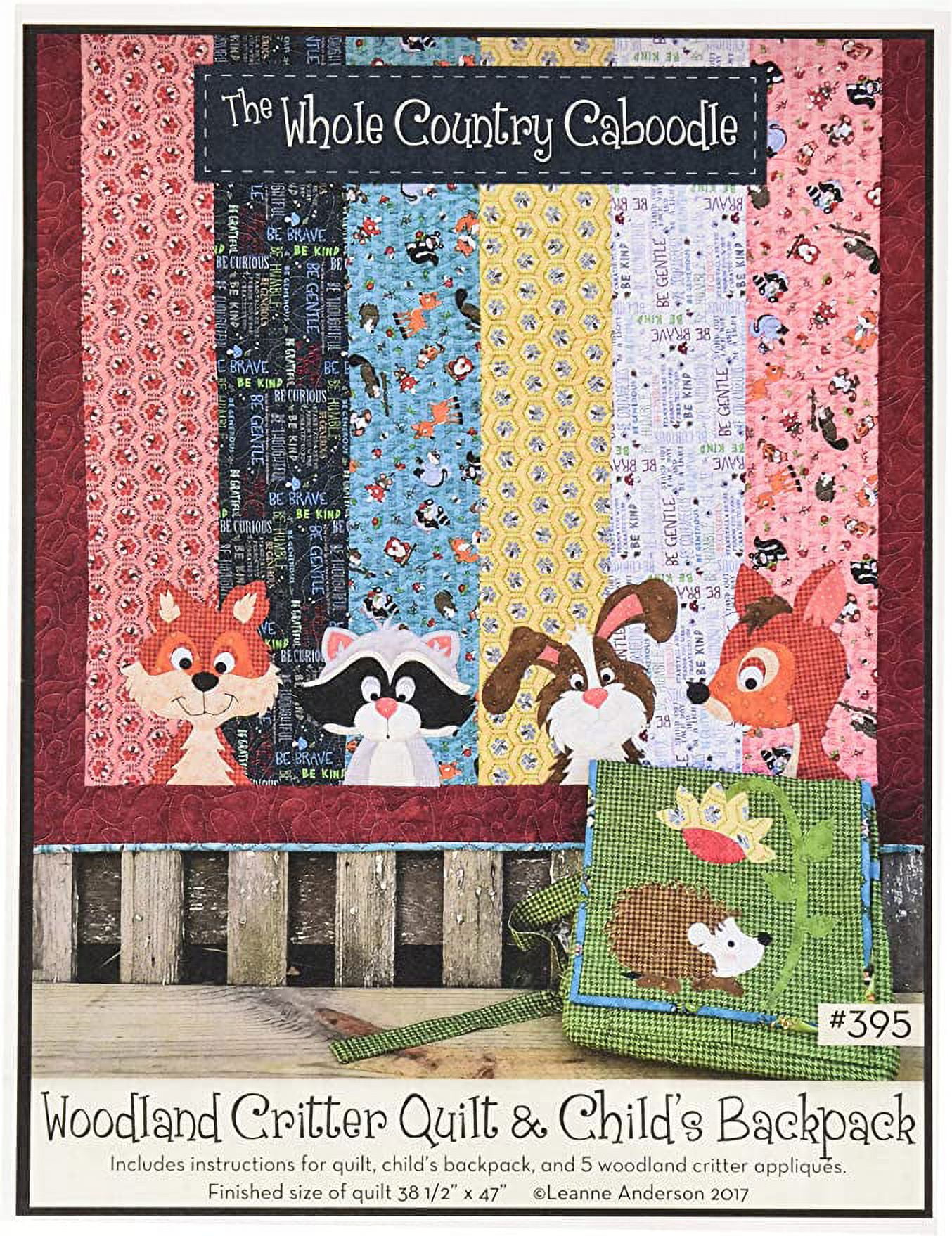 Whole Country Caboodle Woodland Critter Quilt Pattern, Child's Backpack