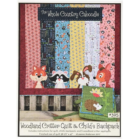 Whole Country Caboodle Woodland Critter Quilt Pattern, Child's Backpack Included