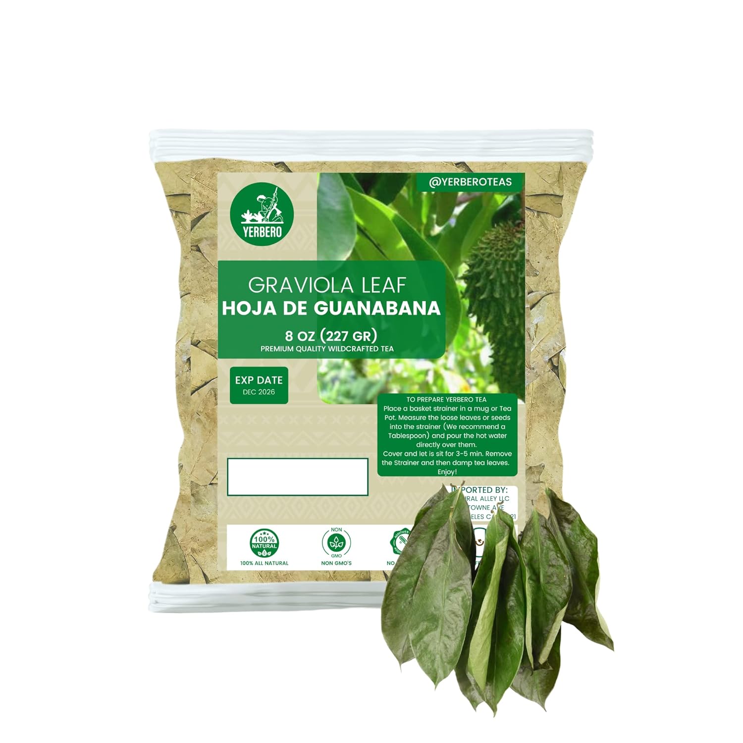 Whole Dried Graviola Soursop Leaves ( 8 oz 660+ Leaves Per Bag ) Hoja