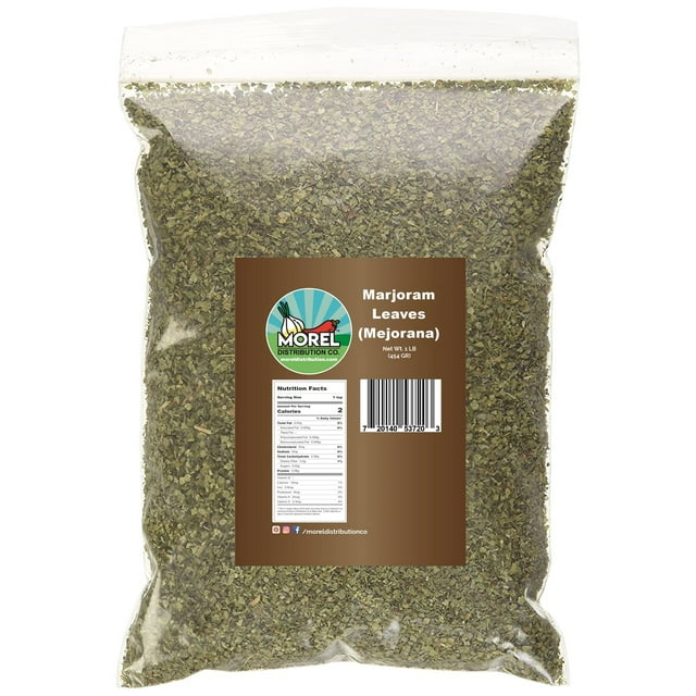 Whole Dried Marjoram Leaves. Origanum Majorana. Hojas de Mejorana. 1 lb