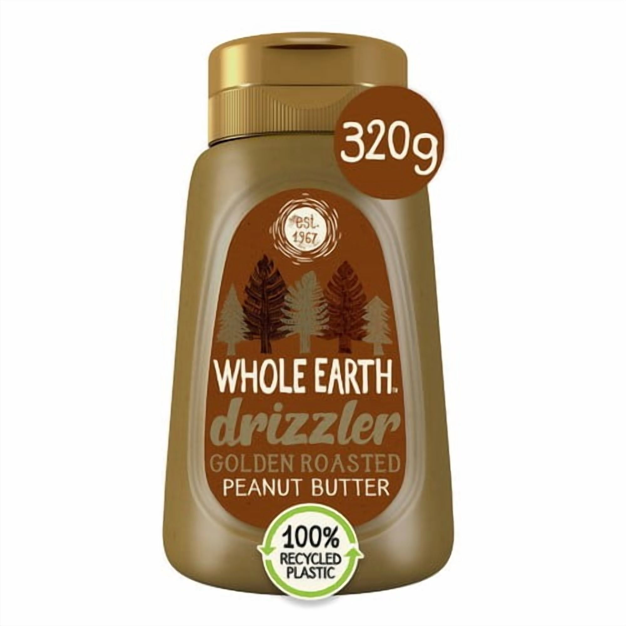 Whole Earth Drizzler Golden Roasted Peanut Butter 320g, British Import (Pack of 3)