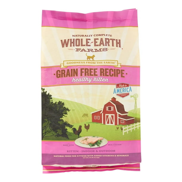 Whole Earth Farms GrainFree Healthy Kitten Recipe Dry Cat Food, 10 lb