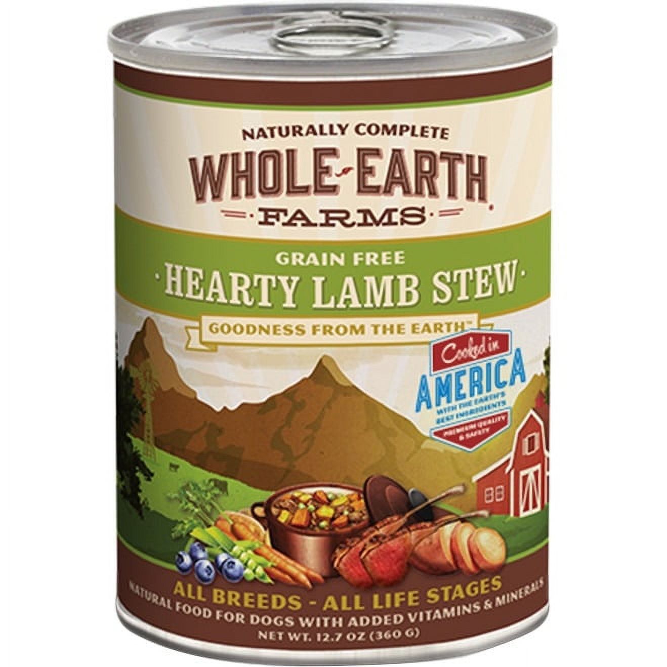 Whole Earth Farms Grain-Free Hearty Lamb Stew Wet Dog Food, 12.7 oz ...