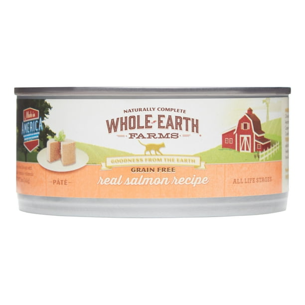 Whole Earth Farms Grain-Free Real Salmon Recipe Pate Wet Cat Food, 5 Oz