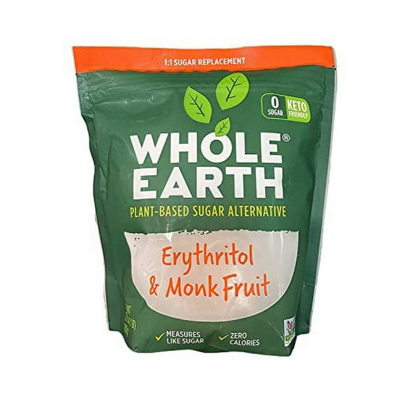 Whole Earth Plant-Based Sugar Alternative, Erythritol & Monk Fruit, 32 Ounce