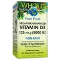 thumbnail image 1 of Whole Earth & Sea from Natural Factors, Vitamin D3 5000 IU (125 mcg), Whole Food Supplement, Vegan, 60 Capsules (60 Servings), 1 of 8