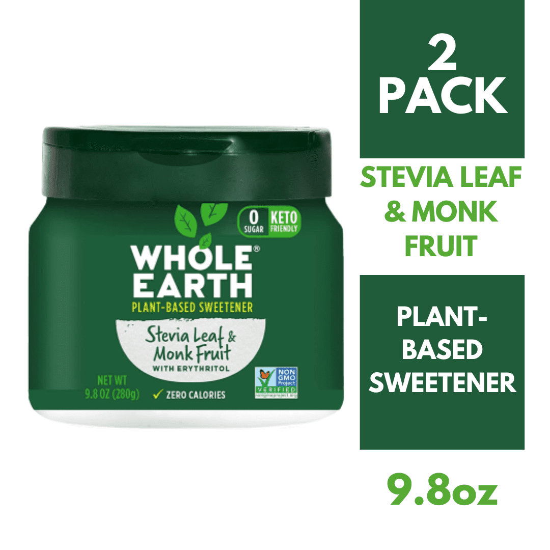 Whole Earth Stevia Leaf and Monk Fruit Sweetener, Sugar Substitute