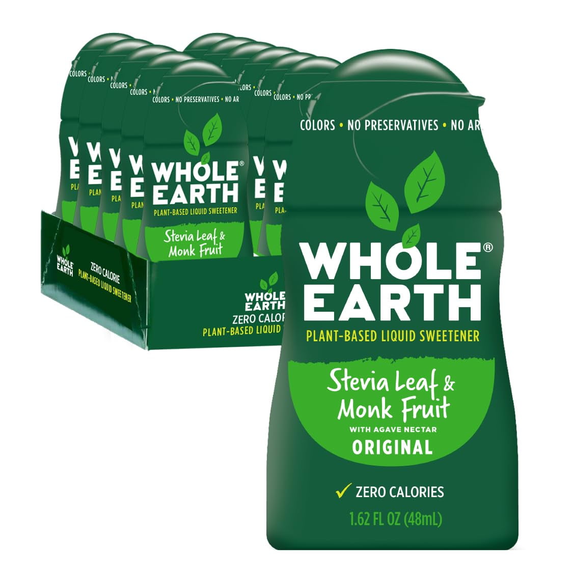 Whole Earth Stevia & Monk Fruit Liquid Sweetener, Original, No