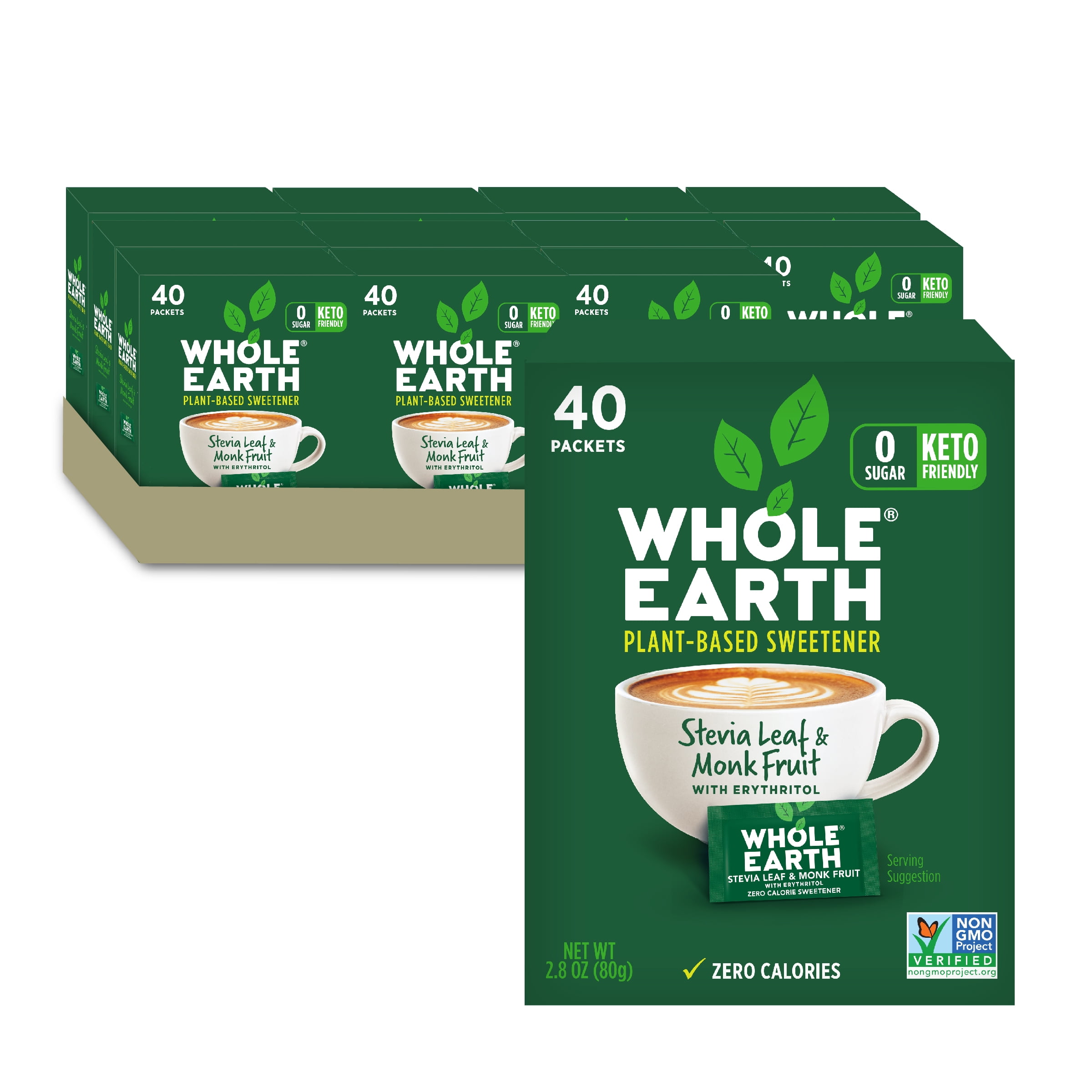 Whole Earth Stevia & Monk Fruit Sweetener, Erythritol Sweetener, Sugar