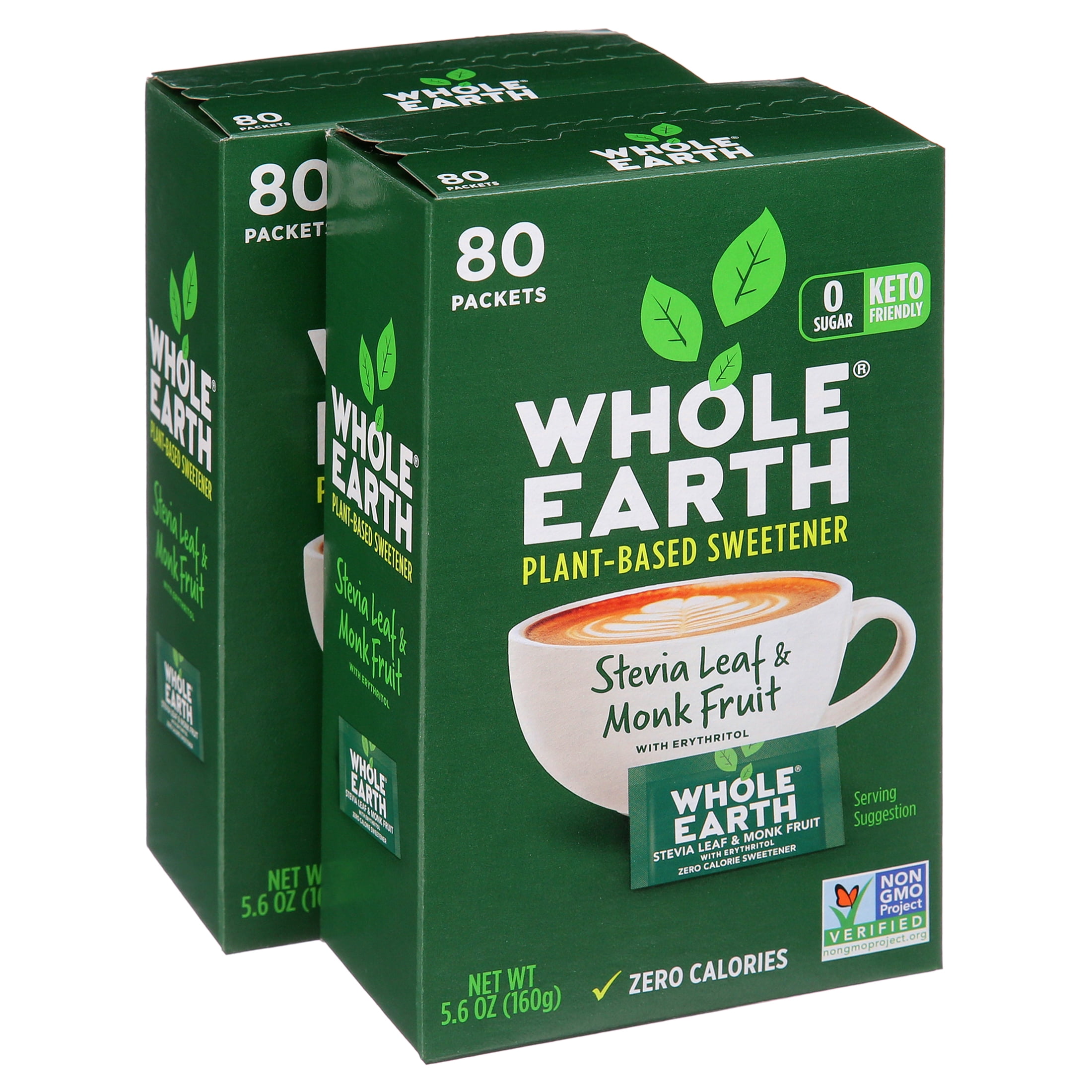 Whole Earth Sweetener Co. Stevia Leaf and Monk Fruit Sweetener, Sugar