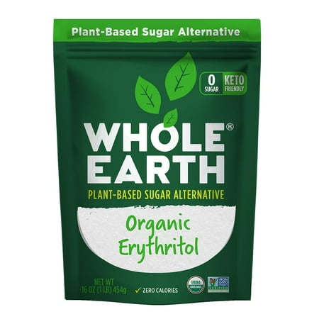 Whole Earth Sweetener Organic 100% Erythritol Sugar Alternative Bag, 16 oz