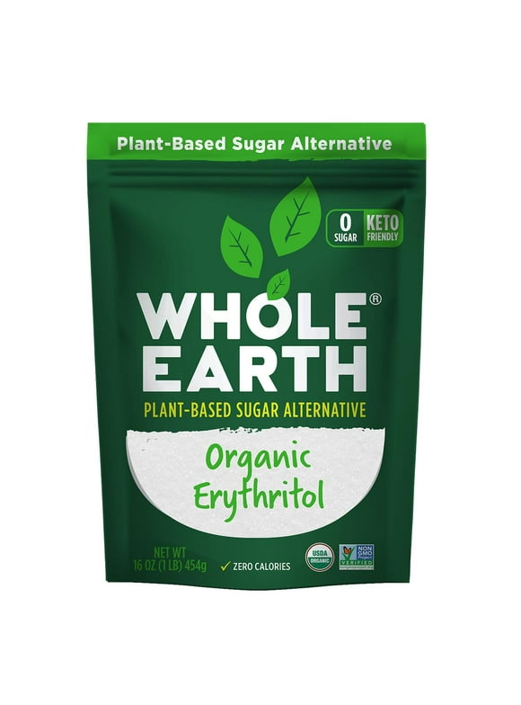 Whole Earth Sweetener Organic 100% Erythritol Sugar Alternative Bag, 16 oz