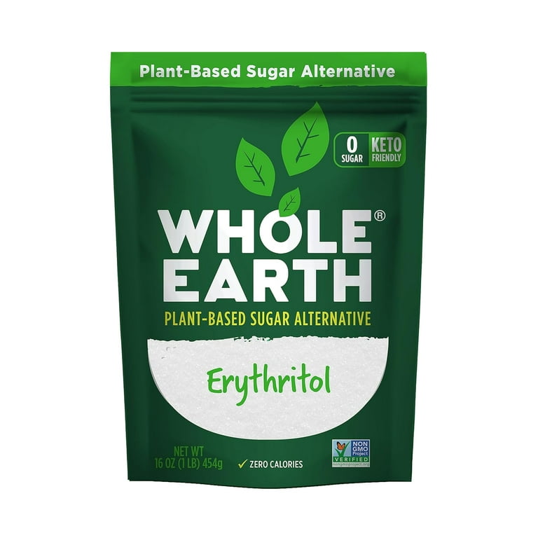 Whole Earth Sweetener Organic 100% Erythritol Sugar Alternative Bag, 16 oz  