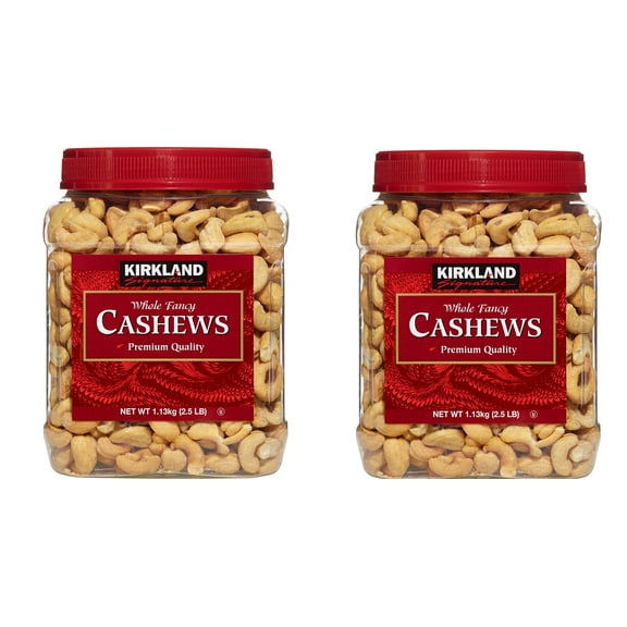 Whole Fancy Cashews, 2.5 lbs 2 Pack