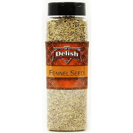 Whole Fennel Seeds All Natural by Its Delish, 15 Oz. Large Jar