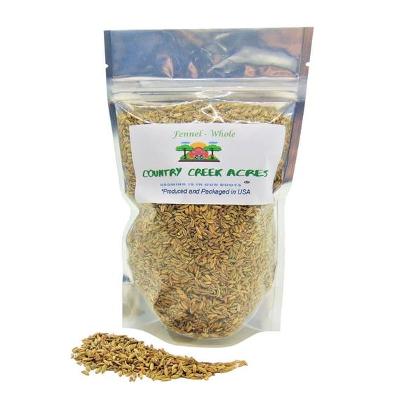 Whole Fennel for Seasoning 4 oz- A Sweet, Licorice-Like Flavored herb That can lend an Earthy, Sweet Taste to Dishes- Country Creek LLC