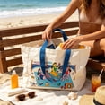thumbnail image 1 of Whole Foods Market Canvas Tote ,Handle Bag Beige/Blue Handles, 1 of 5