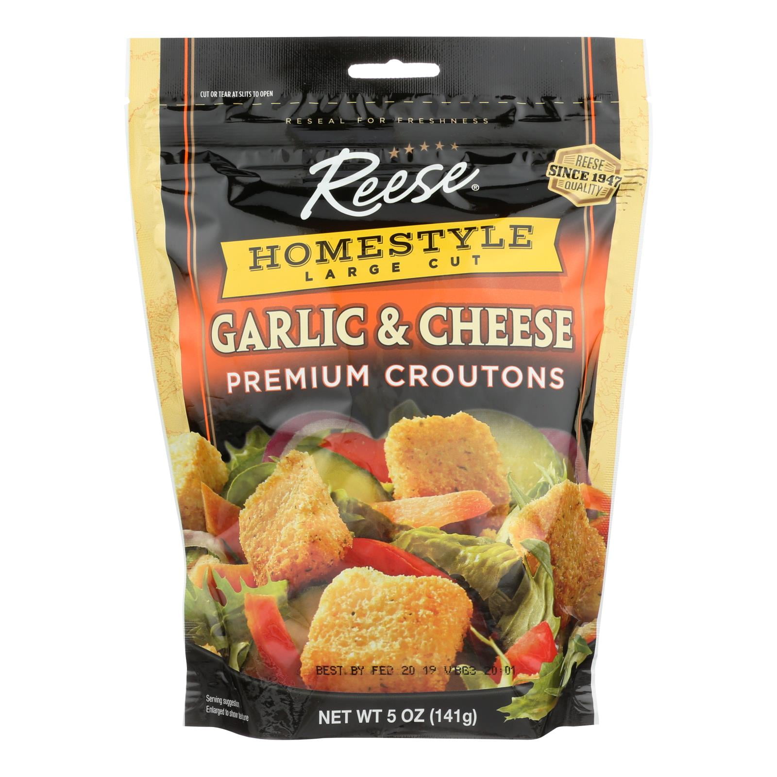 Whole Grain Croutons - Garlic and Cheese - Case of 12 - 5 oz.