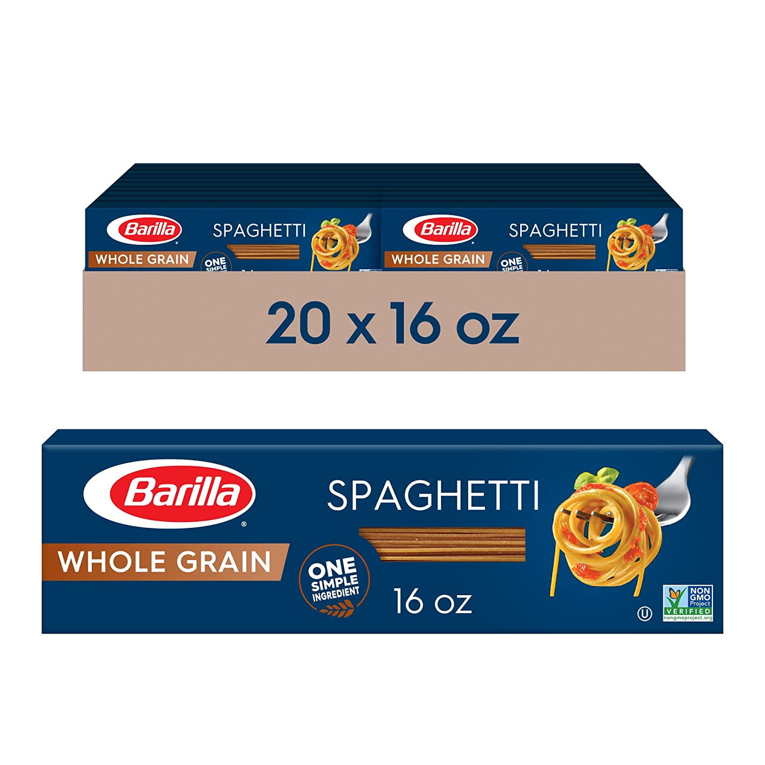 Whole Grain Pasta, Spaghetti, 16 Ounce (Pack Of 20)