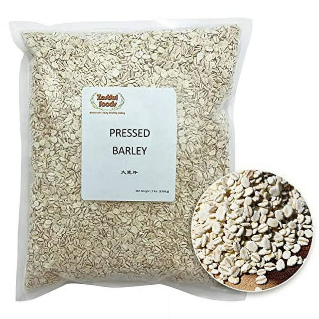 Whole Grain Rolled Barley, Pressed Barley, 3 Pounds, Grown In The