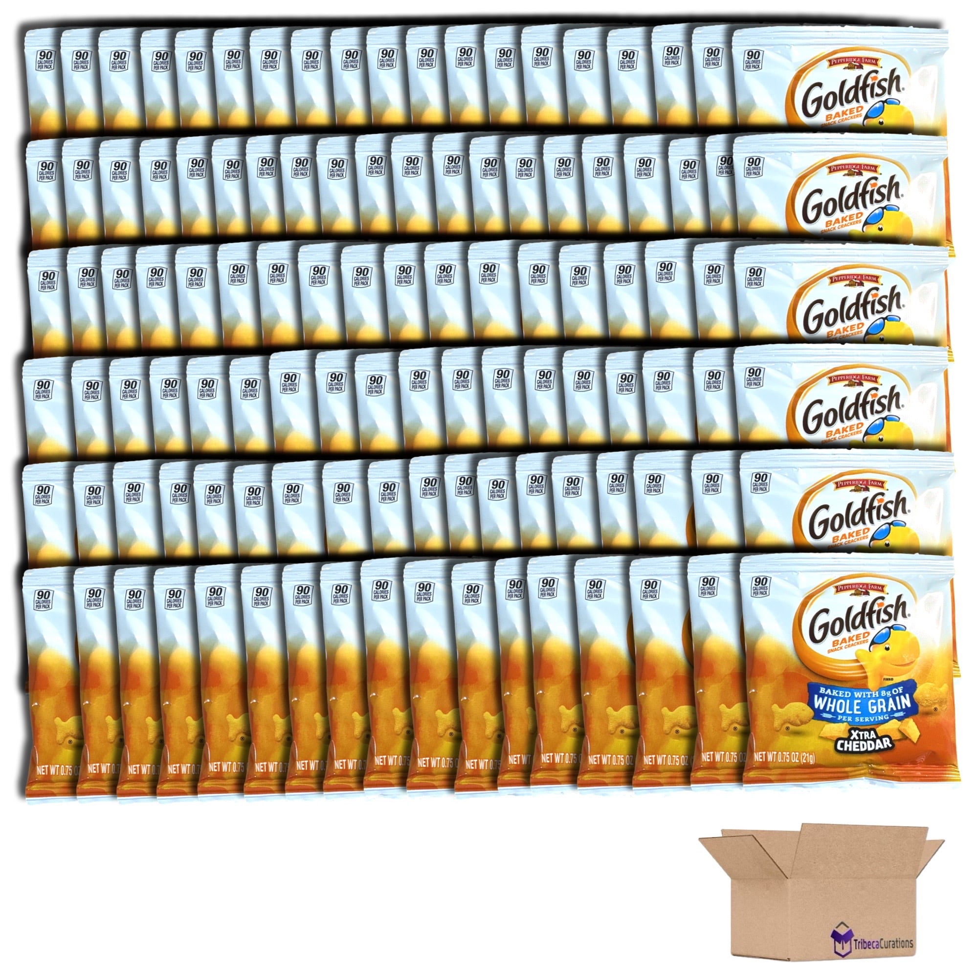 Whole Grain Xtra Cheddar Goldfish Crackers Individual Bags Bulk Bundle