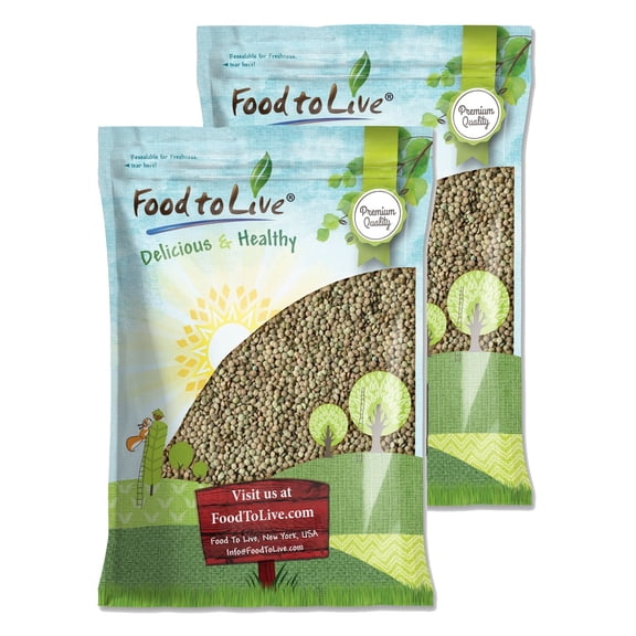 Whole Green Lentils, 20 Pounds Sproutable, Kosher, Raw, Vegan by Food to Live